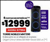 Oferta de TORRE NOBLEX MNT390 por $77994 en Changomas