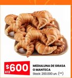 Oferta de MEDIALUNA DE GRASA O MANTECA por $600 en HiperChangomas