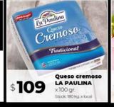 Oferta de Quesos Cremoso la Paulina  por $109 en Disco