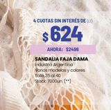 Oferta de SANDALIA FAJA DAMA por $2496 en Changomas