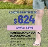 Oferta de REMERA MANGA CORTA SELECCIONADAS por $2496 en HiperChangomas