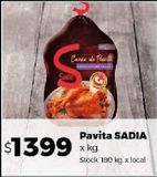 Oferta de Pavita Sadia x kg por $1399 en Disco