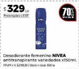 Oferta de Desodorante Nivea x 150ml por $329 en Disco