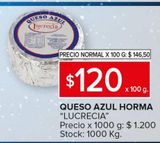 Oferta de Queso Azul Horma  por $120 en Carrefour Maxi