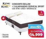 Oferta de Conjunto bellini + 2 almohadas cervical sport por $14999 en Naldo Lombardi