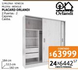 Oferta de Placard Orlandi Corredizo Venecia 277 por $63999 en Cetrogar