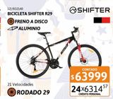 Oferta de Bicicleta Shifter Mountain Bike R29 21V Negra y Roja por $63999 en Cetrogar