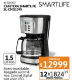 Oferta de Cafetera Smartlife SL-CMD1095 1.5lt Digital por $12999 en Cetrogar