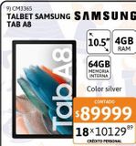 Oferta de Tablet Samsung Galaxy TAB A8 10.5'' 4GB 64GB silver por $89999 en Cetrogar