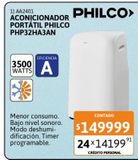 Oferta de Aire Acondicionado Portátil Philco P32HA3AN 3500W Frío Calor por $149999 en Cetrogar