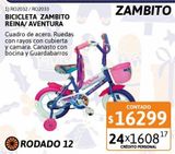 Oferta de Bicicleta Zambito Reina / Aventura por $16299 en Cetrogar