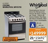 Oferta de Cocinas Whirlpool por $149999 en Cetrogar