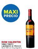Oferta de DON VALENTÍN LACRADO VINO TINTO 750 CC en Carrefour Maxi