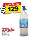 Oferta de Soda Sierra de los Padres 1,75lt por $129 en Carrefour Maxi