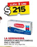 Oferta de Manteca La Serenísima 100g por $215 en Carrefour Maxi
