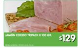 Oferta de Jamón Cocido Tripack x 100 Gr  por $129 en Jumbo