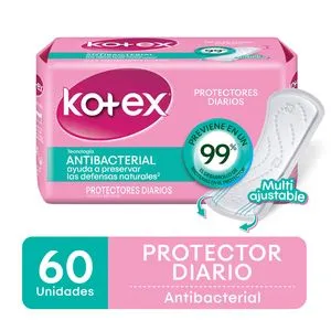 Oferta de Protector Diario Kotex Antibacterial 60 Un. por $757,9 en Supermercados DIA