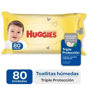 Oferta de Toallitas Húmedas Huggies Triple Protección 80 Un. por $383,2 en Supermercados DIA