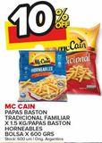 Oferta de Papas Mc Cain bastón tradicional familiar bolsa x 1,5kg en Carrefour Maxi