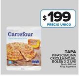 Oferta de Tapa p/pascualina criolla/hojaldre Carrefour bolsa x 2uni por $199 en Carrefour Maxi