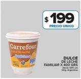 Oferta de Dulce de leche Carrefour familiar pote 400g por $199 en Carrefour Maxi