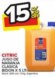 Oferta de Jugo de naranja Citric clásica bidón 5lt en Carrefour Maxi