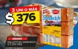 Oferta de Galleta sandwich Granix 3 x 200g por $376 en Carrefour Maxi