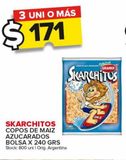 Oferta de Copos de maíz Skarchitos azucarados x 240g por $171 en Carrefour Maxi