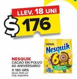 Oferta de Cacao en polvo Nesquik por $176 en Carrefour Maxi