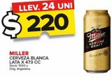 Oferta de Cerveza Miller x 473cc por $220 en Carrefour Maxi