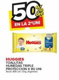 Oferta de Toallitas húmedas para bebé Huggies x 80un en Carrefour Maxi