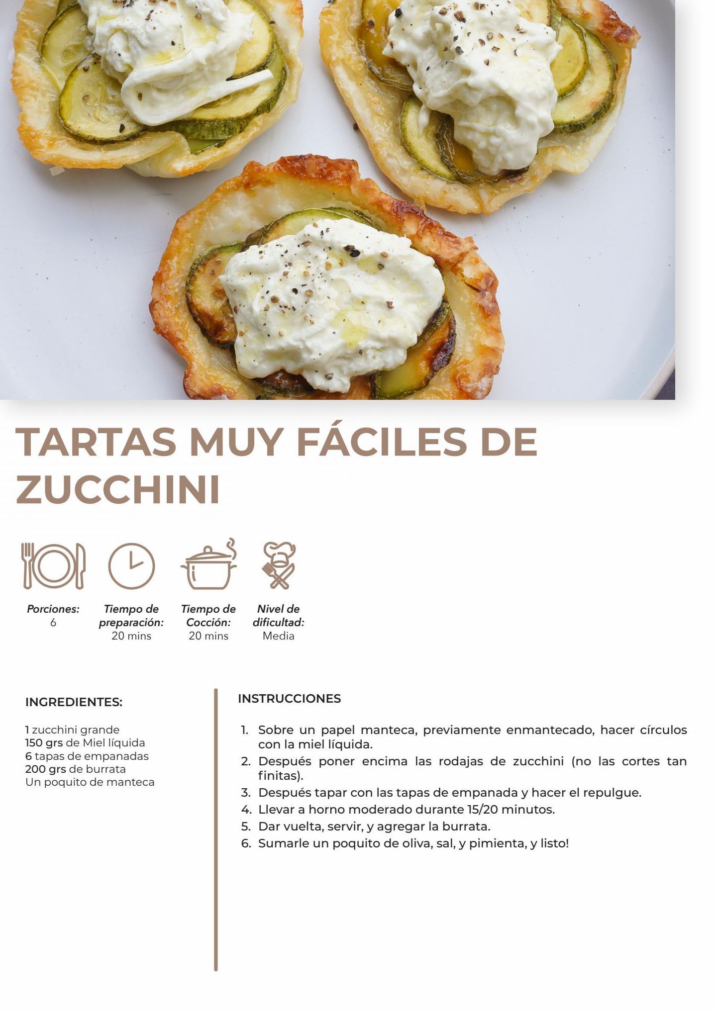Oferta de Tartas muy Faciles de Zuccini  por 