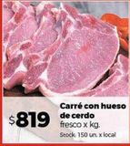 Oferta de Carré con hueso de cerdo fresco kg por $819 en Disco