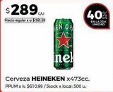 Oferta de Cerveza Heineken 473cc por $289 en Disco