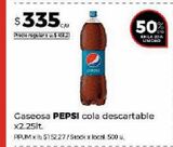 Oferta de Gaseosa Pepsi 2,25lt                                                                                        ___ por $335 en Disco