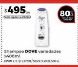 Oferta de Shampoo Dove variedades x 400ml por $495 en Disco