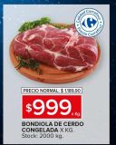 Oferta de Bondiola de Cerdo Congelada  por $999 en Carrefour Maxi