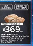 Oferta de Pan Campesino  por $369 en Carrefour Maxi
