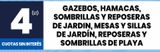 Oferta de GAZEBOS, HAMACAS, SOMBRILLAS Y REPOSERAS DE JARDIN en Changomas