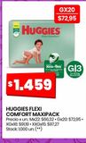 Oferta de HUGGIES FLEXI COMFORT MAXIPACK por $1459 en HiperChangomas