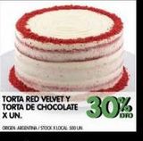 Oferta de Torta Red Velvet y torta de Chocolate x un en Jumbo