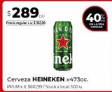 Oferta de Cerveza Heineken x 473cc por $289 en Disco