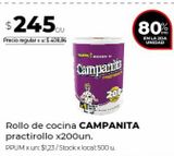 Oferta de Rollo de cocina Campanita practirollo x 200un por $245 en Disco