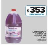 Oferta de Limpiador líquido Carrefour bot vs fragancias x 4L por $353 en Carrefour Maxi