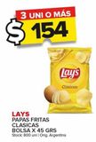 Oferta de Papas fritas Lay's clásicas 45g por $154 en Carrefour Maxi