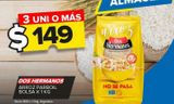 Oferta de Arroz Dos Hermanos parboil x 1kg por $149 en Carrefour Maxi