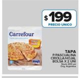 Oferta de Tapa para pascualina criolla/hojaldre Carrefour bolsa x 2uni por $199 en Carrefour Maxi