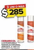 Oferta de Lustramuebles Ceramicol aerosol vs fragancias x 360cc por $285 en Carrefour Maxi