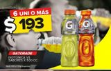 Oferta de Bebida isotónica Gatorade vs sabores x 500cc por $193 en Carrefour Maxi