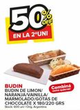 Oferta de Budín de limón/naranja/vainilla/marmolado/gotas de chocolate x 180/220g en Carrefour Maxi